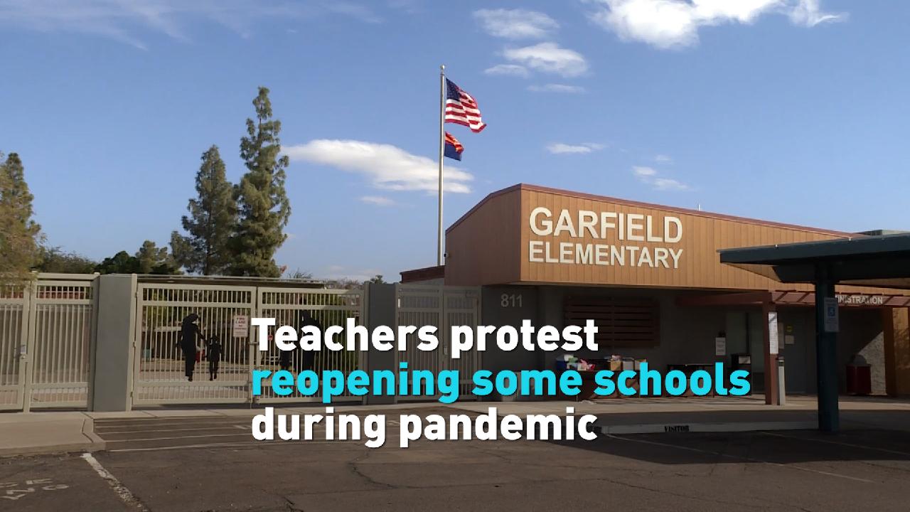 Arizona teachers protest reopening schools during pandemic - CGTN