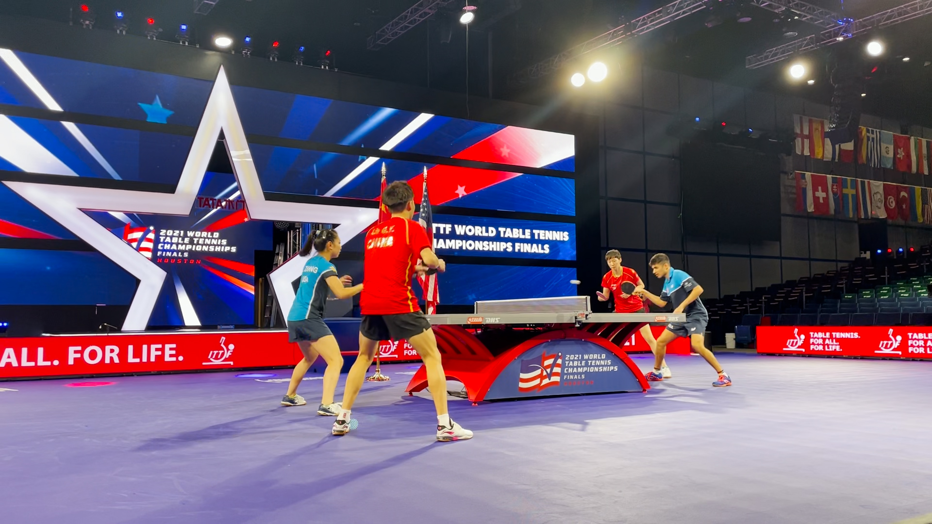 Chinese, U.S. table tennis players join forces at 2021 WTTC CGTN