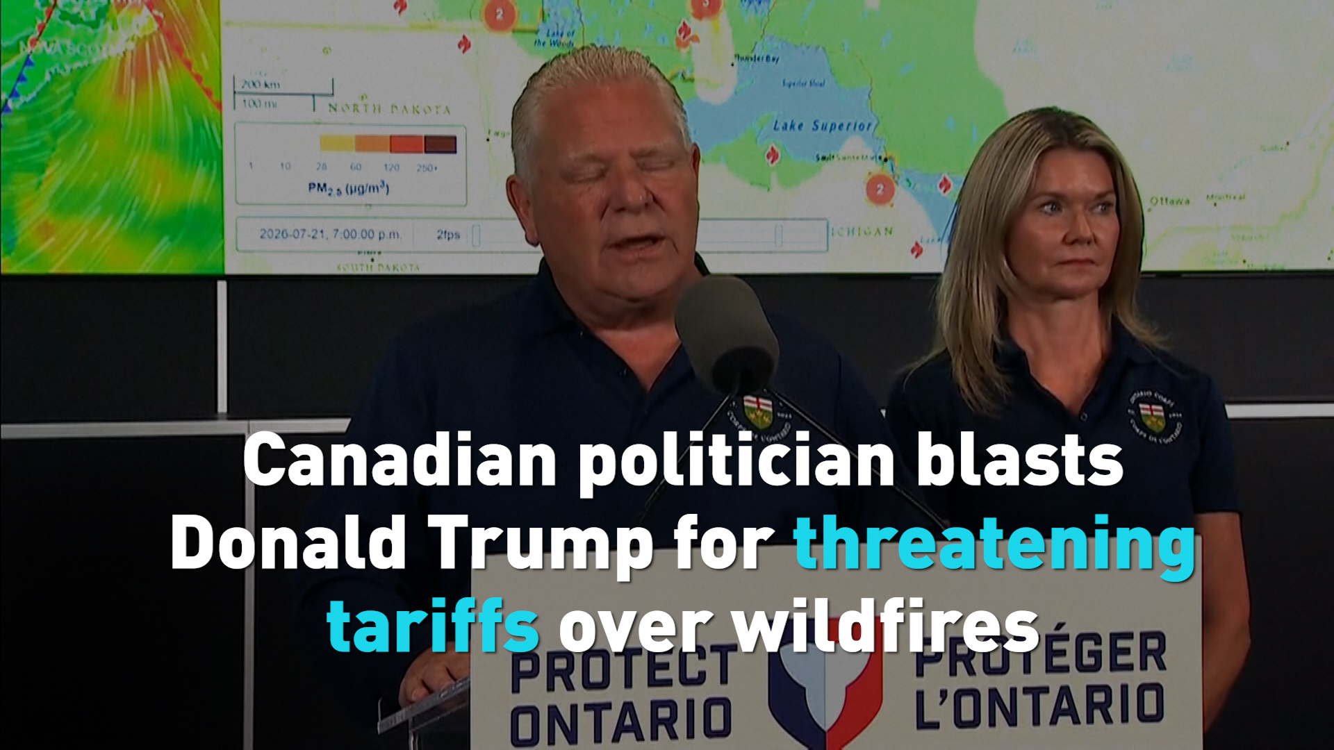 Canadian politician blasts Trump for tariff threat over wildfires