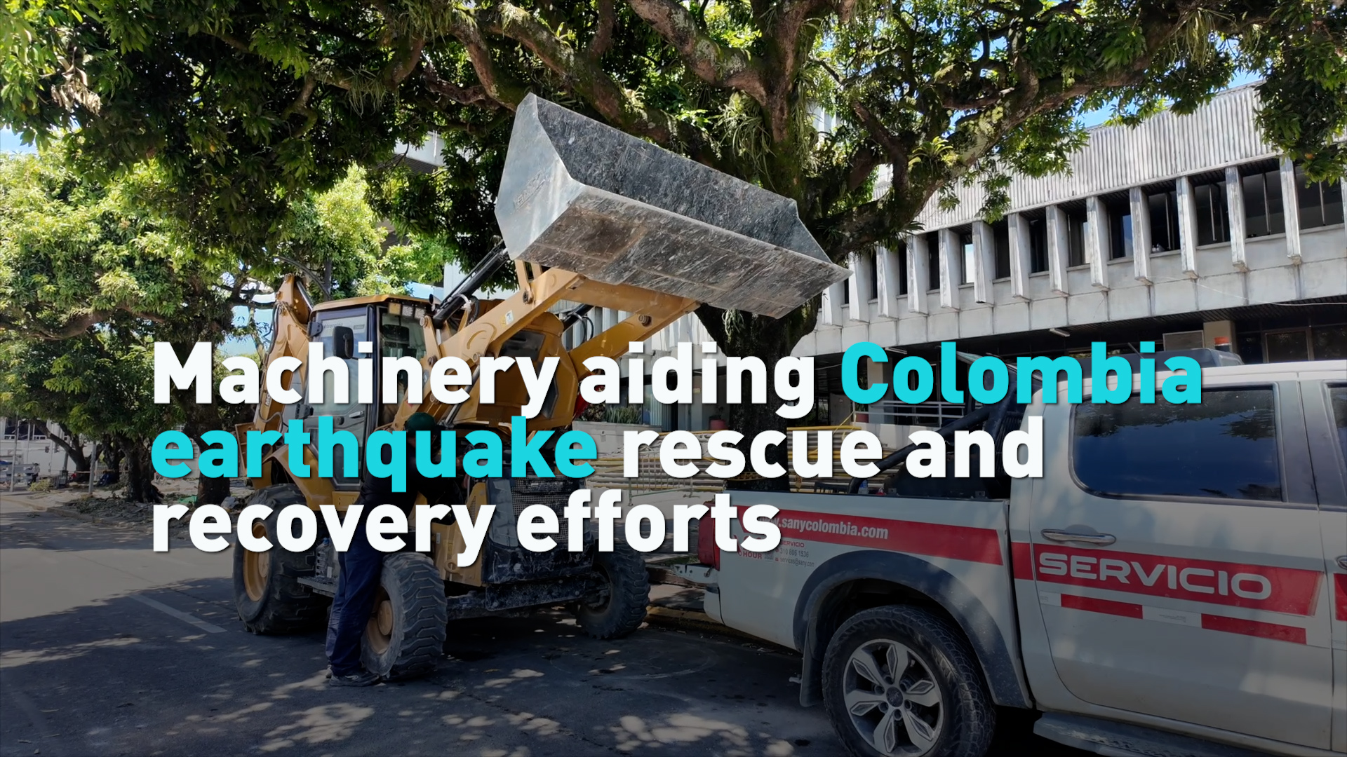 Machinery aiding Colombia earthquake rescue and recovery efforts